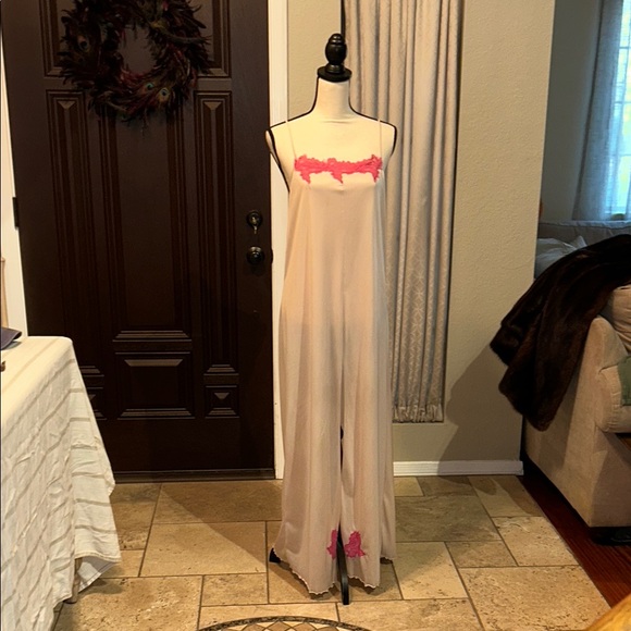 Vintage Lingerie Slip Dress with Pink Floral Lace - Picture 10 of 10